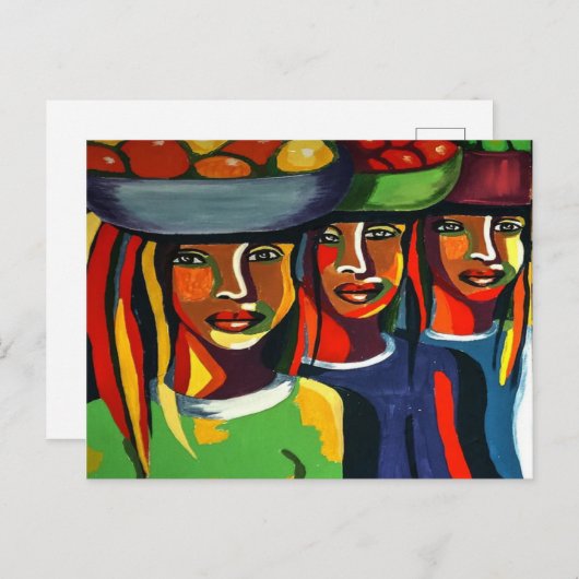 Carte postale Watercolor African Art (Devant / Derrière)