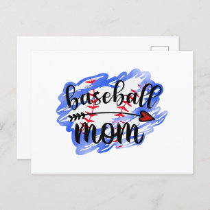 Carte Postale Watercolor Baseball Ball Baseball Maman