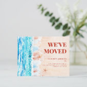 Carte Postale Watercolor Beach Nouvelle adresse (Debout devant)