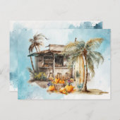 Carte Postale Watercolor Beach Thanksgiving (Devant / Derrière)