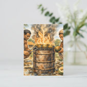 Carte Postale Watercolor Caribbean Breadfruit Scene (Debout devant)