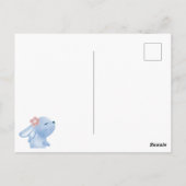 Carte Postale Watercolor Easter Hydrangea Cute Bunny 2 Photo (Dos)