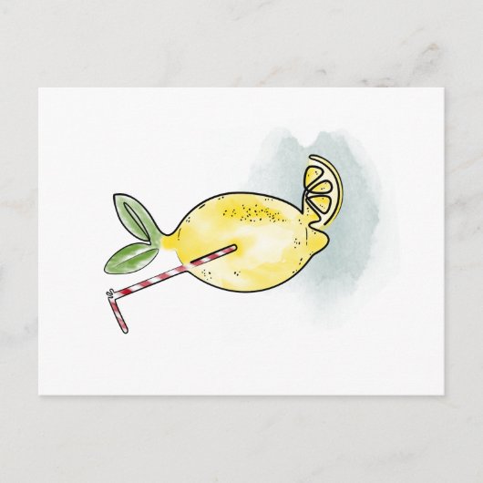 Carte Postale Watercolor Fresh Lemon (Devant)