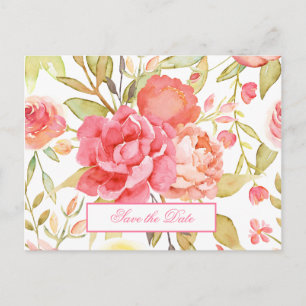 Carte Postale Watercolor Garden Wedding Enregistrer La Date