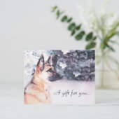 Carte Postale Watercolor German Shepherd Certificat cadeau (Debout devant)