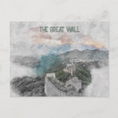 Carte postale Watercolor Great Wall de Chine - His (Devant)
