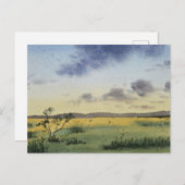 Carte Postale watercolor Landscape Painting (Devant / Derrière)