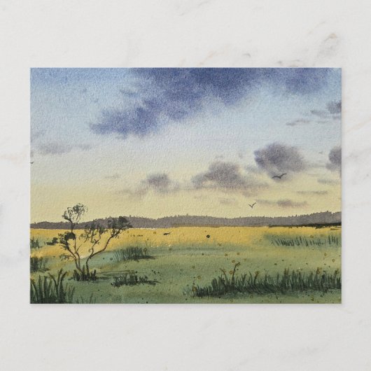 Carte Postale watercolor Landscape Painting (Devant)