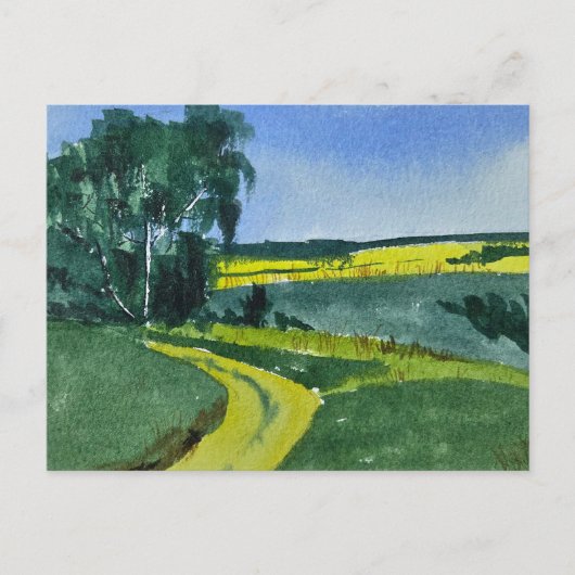 Carte Postale Watercolor Landscape Painting  (Devant)