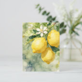 Carte Postale Watercolor Lemon Branch Botanical Summer (Debout devant)