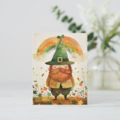 Carte Postale Watercolor Leprechaun Whimsical St. Patrick's Day (Debout devant)