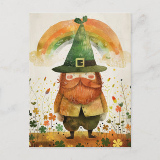 Carte Postale Watercolor Leprechaun Whimsical St. Patrick's Day