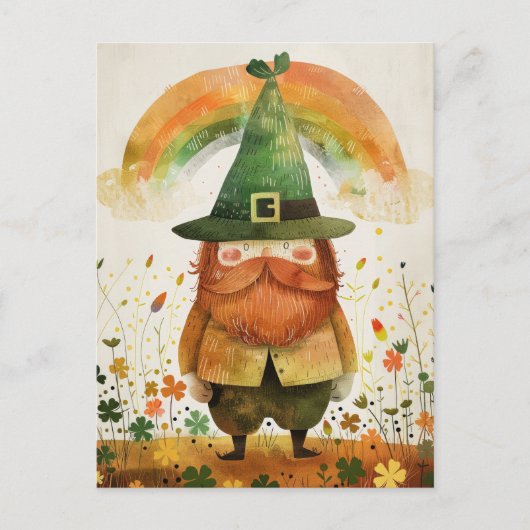 Carte Postale Watercolor Leprechaun Whimsical St. Patrick's Day (Devant)