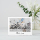 Carte Postale Watercolor Madrid - Pittoresque Madr (Debout devant)