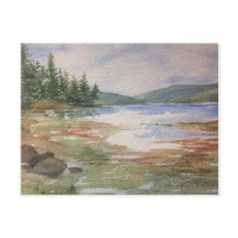 Carte postale Watercolor Maine Low Tide Coastside