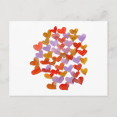 Carte Postale Watercolor melting hearts - retro (Devant)