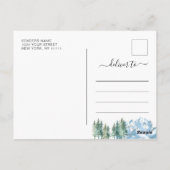 Carte Postale Watercolor Mountains Forest Wedding Enregistrer la (Dos)