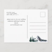 Carte Postale Watercolor Mountains Forest Wedding Enregistrer la (Dos)