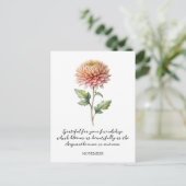 CARTE POSTALE WATERCOLOR NOVEMBER CHRYSANTHEMUM BIRTH FLOWER (Debout devant)