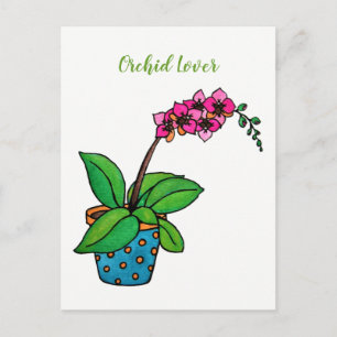 Carte Postale Watercolor Orchid Plant