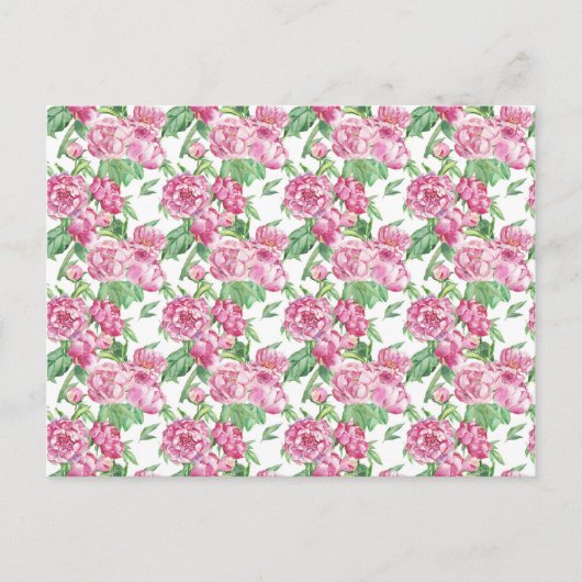 Carte Postale Watercolor peony (Devant)