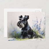 Carte Postale Watercolor Schnauzer (Devant / Derrière)