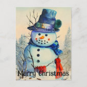 Carte postale Watercolor Snowman (Devant)
