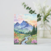 Carte Postale Watercolor Summer Mountain (Debout devant)
