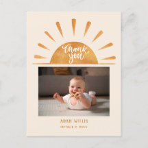 Watercolor Sun Custom Baby Photo Baby shower Merci