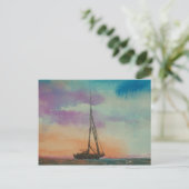 Carte Postale Watercolor Sunset (Debout devant)