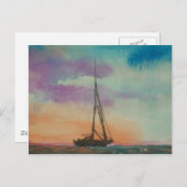 Carte Postale Watercolor Sunset (Devant / Derrière)