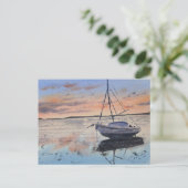 Carte Postale Watercolor Sunset Painting  (Debout devant)