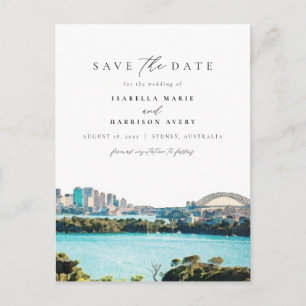 Carte Postale Watercolor Sydney Australie Skyline Destination