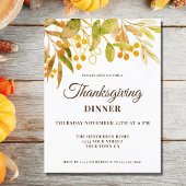 Carte Postale Watercolor Thanksgiving Invitation