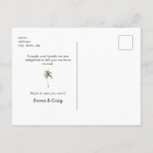 Carte Postale Watercolor Tropical Foliage We've Moved (Dos)