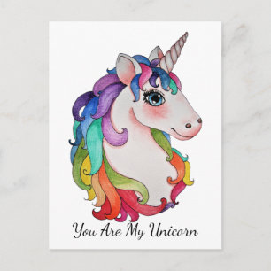 Carte Postale Watercolor Unicorn