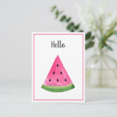 Carte Postale Watercolor Watermelon Wedge (Debout devant)