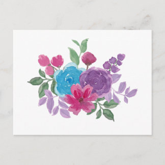Carte Postale watercolorful flowers