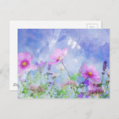 Carte Postale Watercolour flowers (Devant / Derrière)