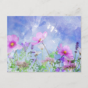 Carte Postale Watercolour flowers