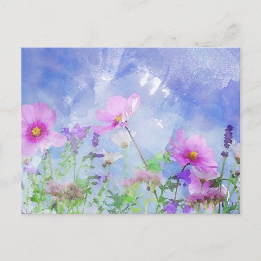 Carte Postale Watercolour flowers (Devant)