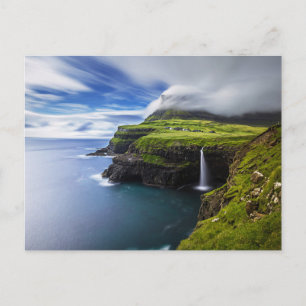 Carte Postale Waterfalls Faroe Islands, Denmark