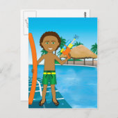 Carte Postale Watergun Pool Boy (Devant / Derrière)
