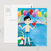 Carte Postale Watergun Pool Boy (Devant / Derrière)