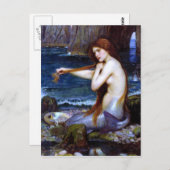 Carte Postale Waterhouse : La Sirène (Devant / Derrière)