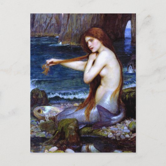 Carte Postale Waterhouse : La Sirène (Devant)