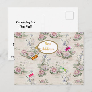 Carte Postale Waterlily Pond and Dragonflies New Address
