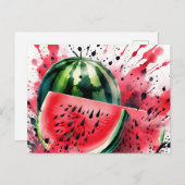 Carte Postale Watermelon Explosion Watercolor (Devant / Derrière)