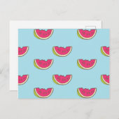 Carte Postale Watermelon Slices on Teal Pattern (Devant / Derrière)