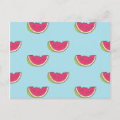 Carte Postale Watermelon Slices on Teal Pattern (Devant)